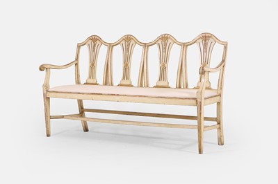 Lot 474 - A late George III painted Hepplewhite-style settee