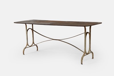 Lot 663 - A painted-metal garden table