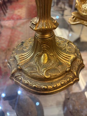 Lot 79 - A pair of Louis XV ormolu candlesticks
