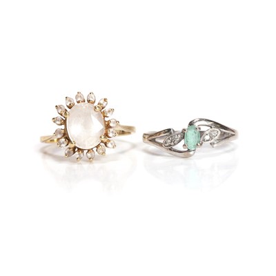 Lot 235 - Two 18ct gold gemstone set rings