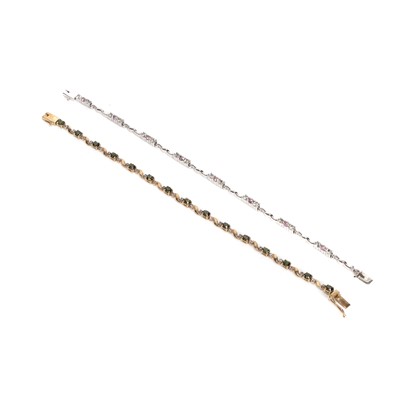 Lot 259 - Two 9ct gold gemstone set bracelets