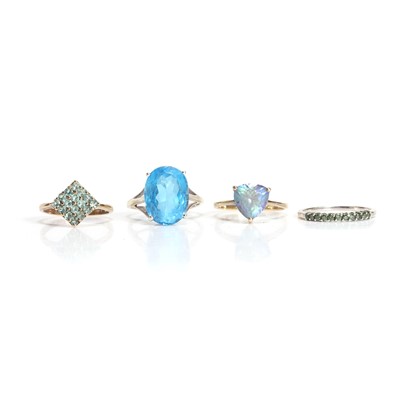 Lot 281 - A group of four gemstone set rings