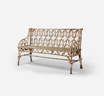 Lot 666 - A cast iron garden bench