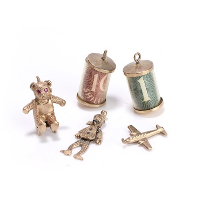 Lot 292 - A group of 9ct gold charms
