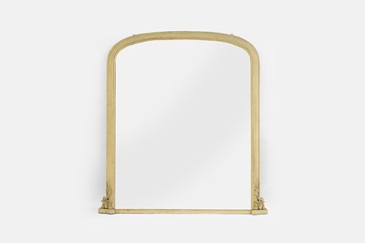 Lot 478 - A painted wooden overmantel mirror