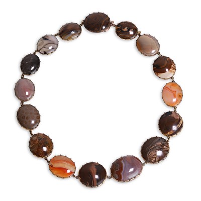 Lot 1 - A Georgian hardstone panel necklace