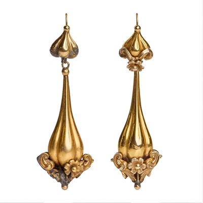 Lot 5 - A pair of Victorian drop earrings