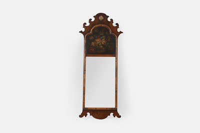 Lot 5 - A Queen Anne-style walnut pier mirror