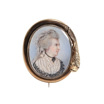 Lot 4 - An antique miniature portrait brooch