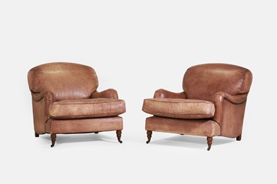 Lot 353 - A pair of leather armchairs