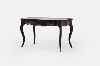 Lot 35 - A black and gilt-japanned low table in the Louis XV taste