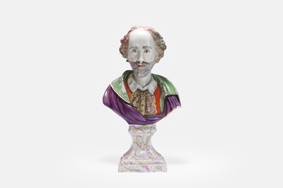 Lot 10 - A Staffordshire pearlware bust of William Shakespeare