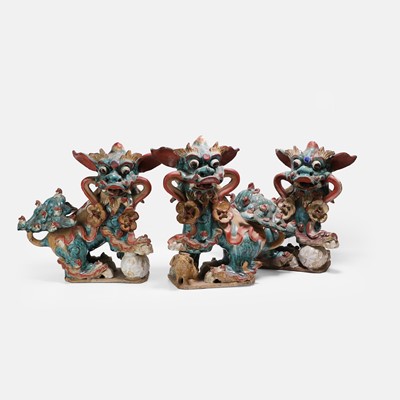 Lot 94 - Three Chinese earthenware figures