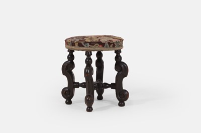 Lot 209 - A William and Mary beech circular stool