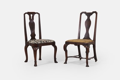 Lot 217 - Two George I walnut side chairs