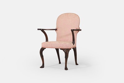 Lot 220 - A George II walnut open armchair