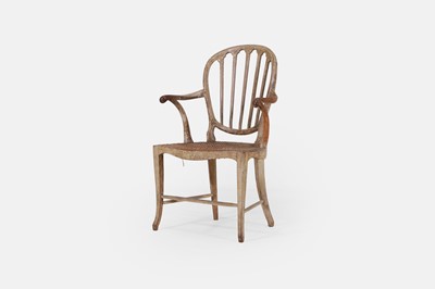 Lot 232 - A George III painted beech armchair