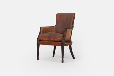 Lot 229 - A George III leather mahogany armchair