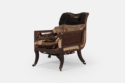 Lot 242 - A George IV mahogany upholstered bergère armchair