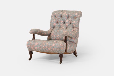 Lot 244 - A Victorian walnut open armchair by Holland & Sons