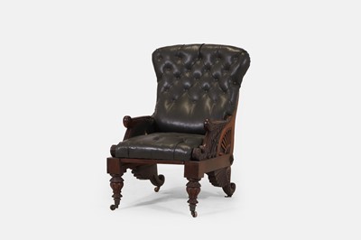 Lot 245 - A Victorian mahogany upholstered reclining armchair