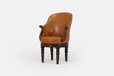 Lot 246 - A Victorian leather tub chair