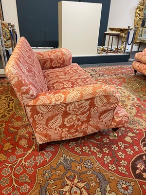 Lot 42 - A pair of upholstered sofas in the manner of Howard and Sons