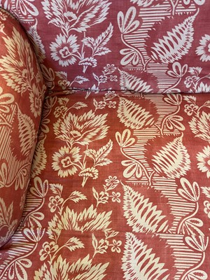 Lot 42 - A pair of upholstered sofas in the manner of Howard and Sons