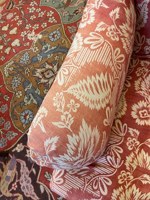 Lot 42 - A pair of upholstered sofas in the manner of Howard and Sons