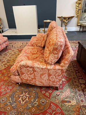 Lot 42 - A pair of upholstered sofas in the manner of Howard and Sons