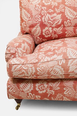 Lot 42 - A pair of upholstered sofas in the manner of Howard and Sons