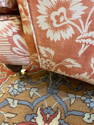 Lot 42 - A pair of upholstered sofas in the manner of Howard and Sons