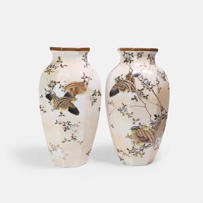 Lot 61 - A pair of Japanese porcelain vases