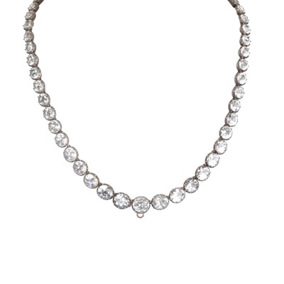 Lot 2 - An antique white topaz rivière necklace