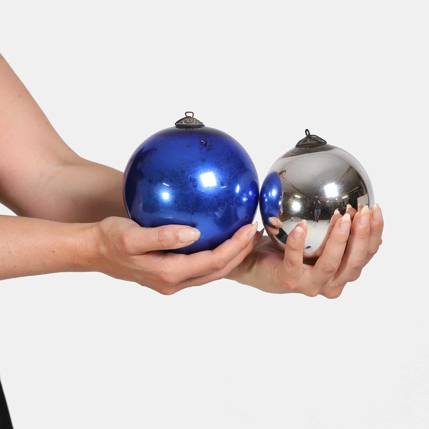 Lot 63 - Two mercury glass witches balls