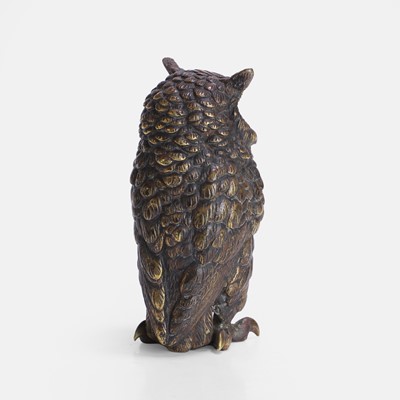 Lot 41 - A Victorian bronze owl