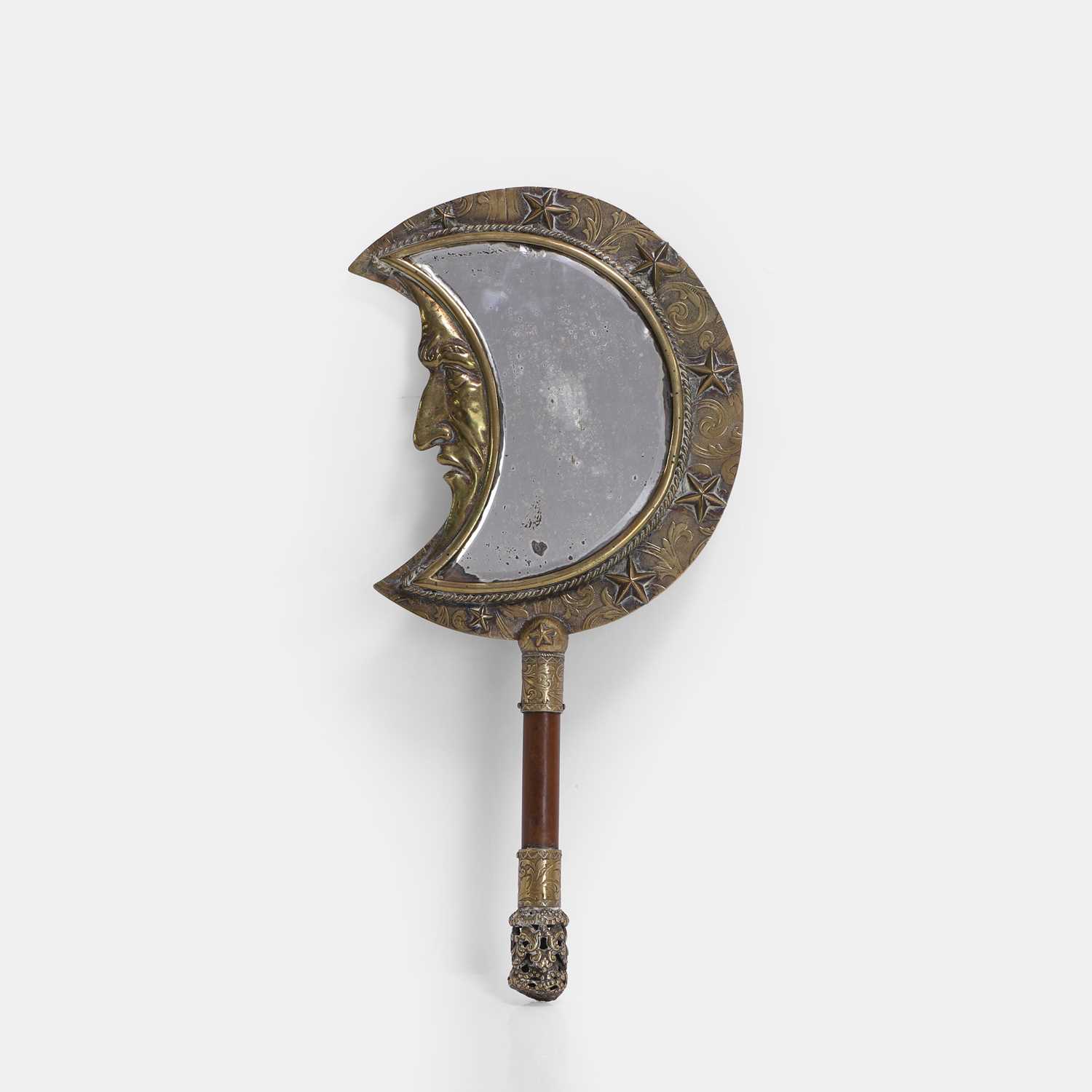 Lot 13 - A crescent moon hand mirror