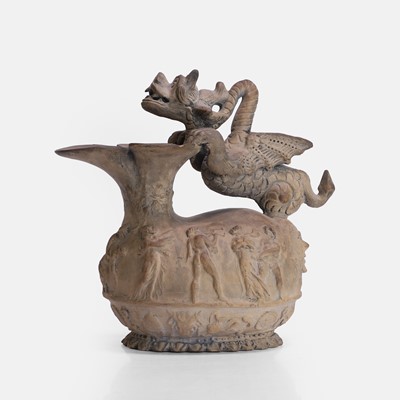Lot 75 - A terracotta dragon ewer
