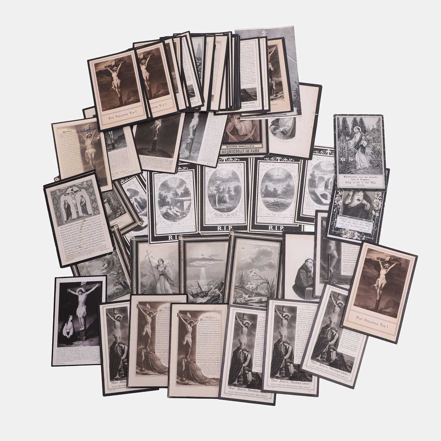 Lot 119 - A collection of seventy-eight French funeral and church cards