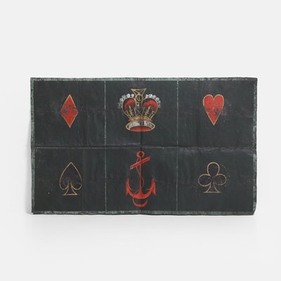 Lot 185 - A Victorian painted canvas gambling mat