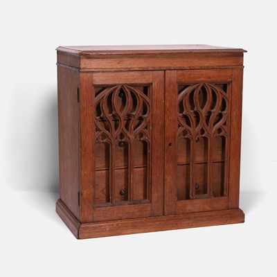 Lot 381 - A Gothic oak curiosity cabinet