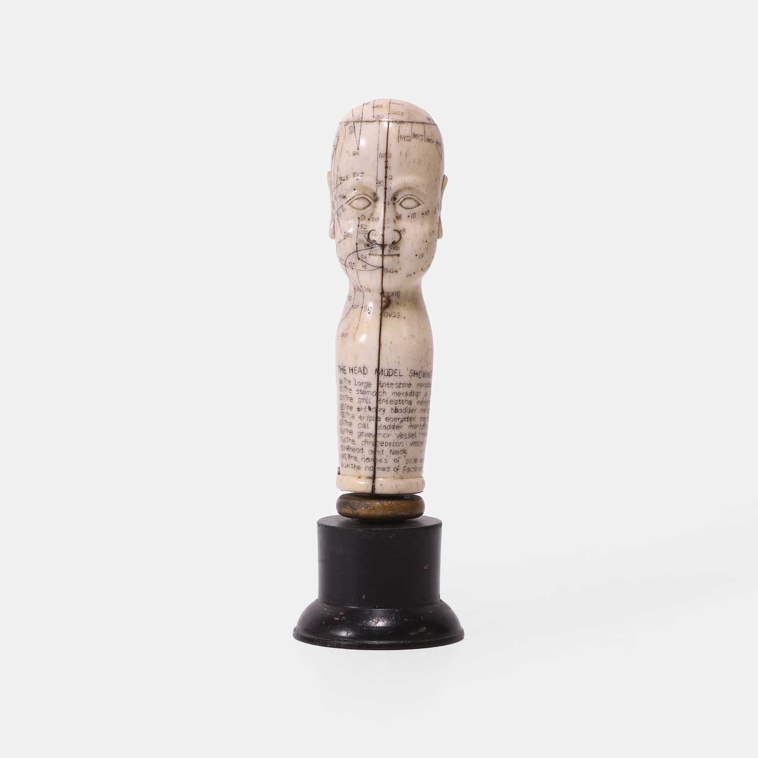 Lot 100 - A carved bone acupuncture teaching aid