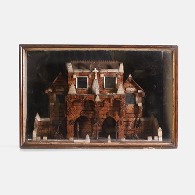 Lot 383 - A folk art cork diorama of a spooky house