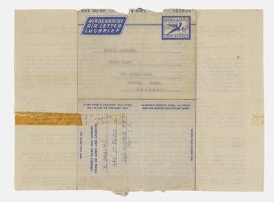 Lot 44 - A letter detailing a flying saucer encounter