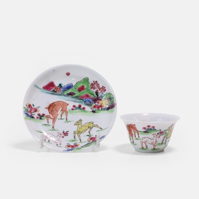 Lot 80 - A Chinese famille rose teacup and saucer