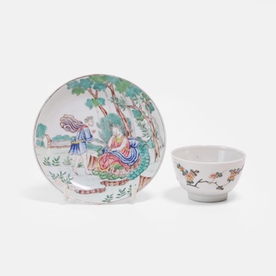 Lot 72 - A Chinese export famille rose teacup and saucer