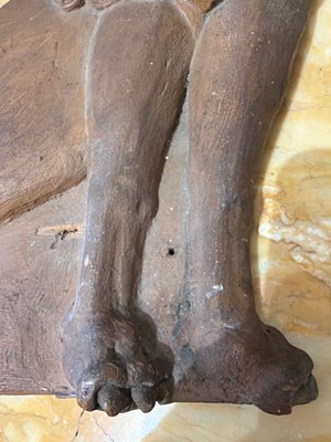 Lot 156 - A carved wooden figure of a lion