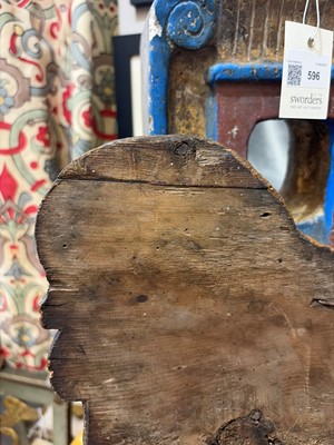 Lot 156 - A carved wooden figure of a lion