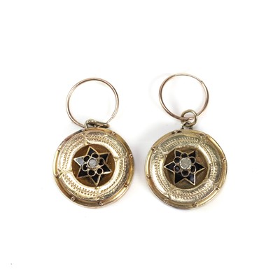 Lot 6 - A pair of Victorian conversion earrings