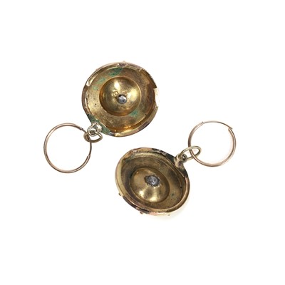 Lot 6 - A pair of Victorian conversion earrings
